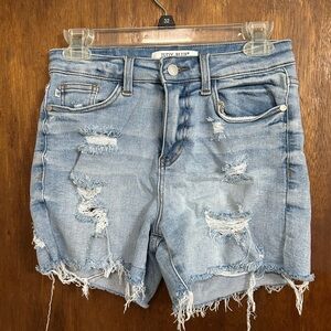 Judy Blue Women's Ripped Jean Shorts - Light Blue